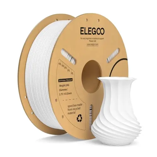ELEGOO PLA+ Filament 1.75mm Weiß 1KG, Hochwertiges 3D-Druckmaterial, Kompatibel mit den meisten FDM-Druckern