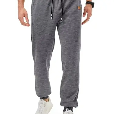 Meilicloth Herren Jogginghose mit Zipper-Taschen, Regular Fit, Marine Blau, Casual, Freizeit, Sportswear, M