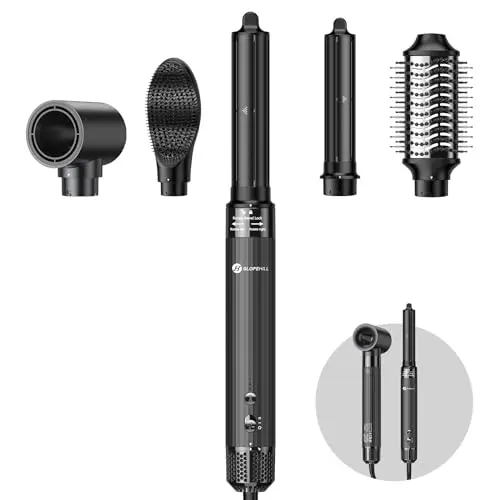 Slopehill Airstyler 5 IN 1 - Hochgeschwindigkeits-Haartrockner und Multi-Haarstyler, Schwarz
