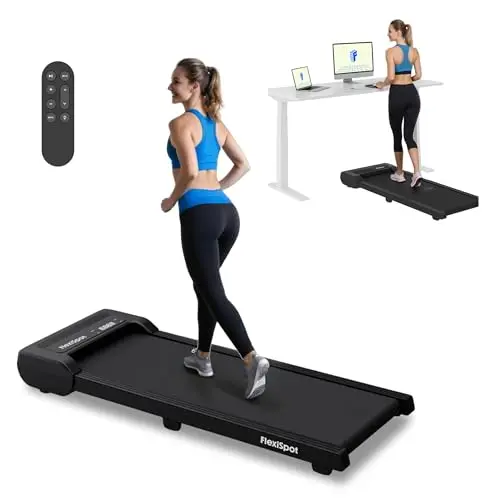 FlexiSpot Laufband Walking Pad, tragbar, bis 120 kg, 4-in-1, 1-6 km/h, mit Fernbedienung & LED-Display