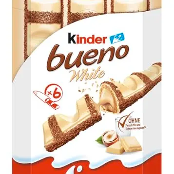 Kinder Bueno White 6er – Waffel-Riegel mit weißer Schokolade
