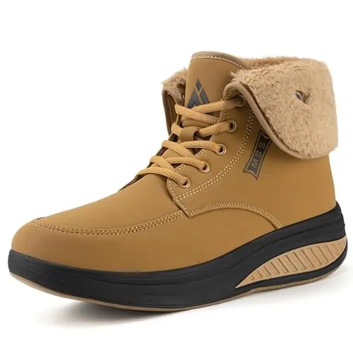 Mishansha Damen Winterstiefel Wasserdicht Warm Rutschfest Gelb 38 EU