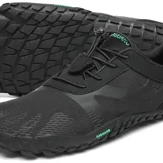SAGUARO Barfußschuhe für Herren und Damen – Traillaufschuhe für Outdoor und Indoor, schnell trocknend, Öl Schwarz, 38 EU