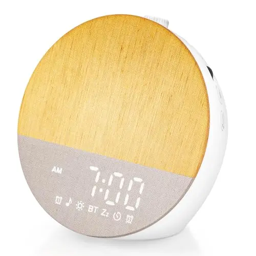 Uwithm Tageslichtwecker mit Sonnenaufgang, Bluetooth Lautsprecher und 30 entspannenden Klängen
