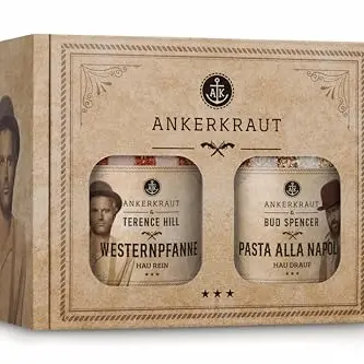 Ankerkraut Bud Spencer & Terence Hill Gewürz-Box mit Westernpfanne und Pasta alla Napoli, Geschenk-Set, 195 g