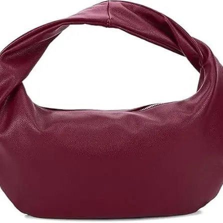 GSenhui Kleine Leder Handtasche Damen Schwarz Hobo Bag Umhängetasche Clutch