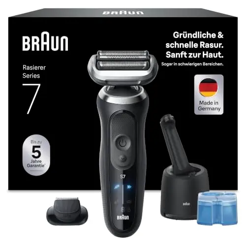 Braun Series 7 Elektrorasierer Herren, kabellos, wasserfest, inklusive Aufsatz und SmartCare Center