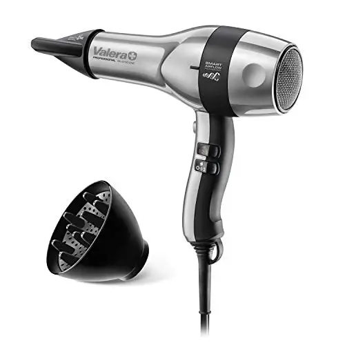 Valera Swiss Silent Jet 8700 Haartrockner, leicht, leise, 3 Temperaturstufen, 2400 W, Grau-Schwarz