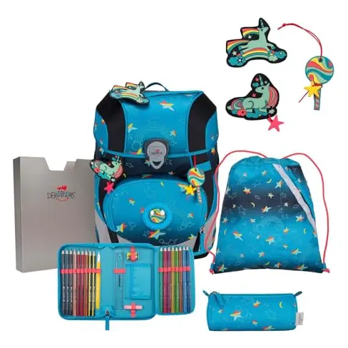 DerDieDas ErgoFlex Tiny Exklusiv LED Schulranzen-Set 5-teilig