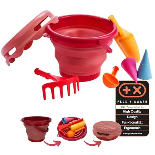 Schildkröt 7in1 Sandspielset im Handtaschenformat mit Eimer und 6 Spielzeugen