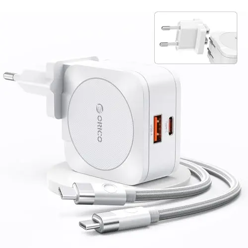 ORICO 65W USB C Ladegerät - Schnelles Dual Port Ladegerät für MacBook, iPad, Dell XPS, Galaxy, iPhone