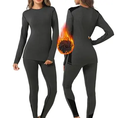 Terecey Thermounterwäsche Damen Set - Warme Skiunterwäsche für Winter, Joggen und Skifahren