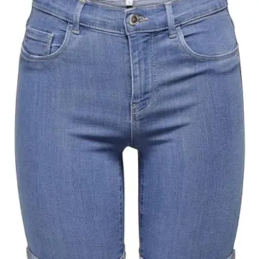 Onlrain Life Mid Long Denim Shorts