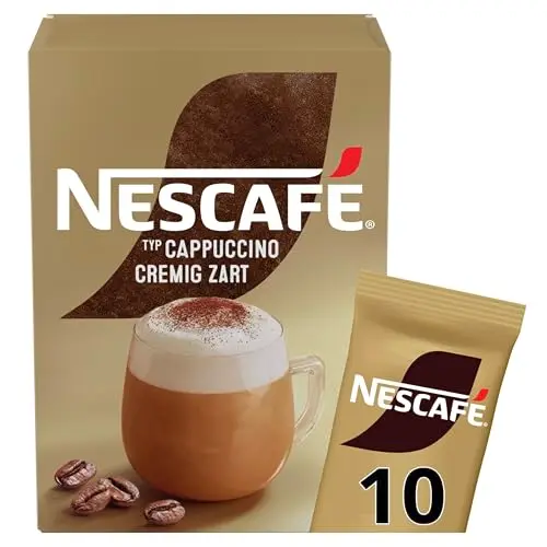 NESCAFÉ Gold Cappuccino Cremig Zart, portionsweises Getränkepulver, 1er Pack (10 Sticks à 14g)