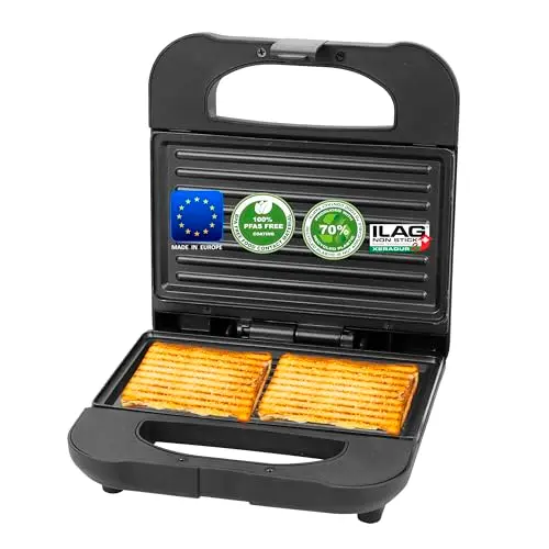 Emerio Sandwichmaker Paninigrill | Nachhaltige Antihaftbeschichtung | 700W