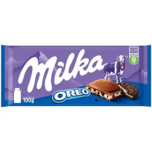 Milka & OREO Schokolade 100g - Alpenmilch-Schokolade mit OREO Stückchen