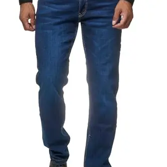 JEEL Herren-Jeans - Regular Fit - Stretch - Washed Navy 31W / 38L