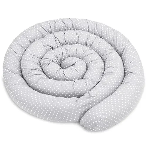 Totsy Baby Seitenschläferkissen 150 cm - Bettschlange aus Baumwolle mit Oeko-Tex, grau