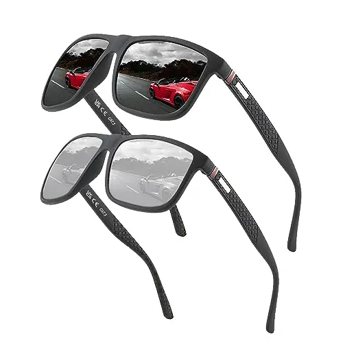 Polarisierte Sonnenbrille für Herren und Damen - Vintage Klassisch Elegant - HD-Pilotobjektive für Outdoor-Sportarten