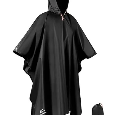 Flintronic Regenponcho für Herren und Damen, wasserdicht, leichte 3-in-1 Regenjacke für Fahrrad, Wandern, Camping & Angeln