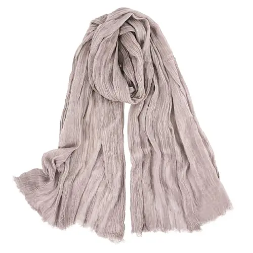 DAMILY Sommer Schal 180x70cm, Baumwolle, Unisex, Leicht, Retro, Herbst/Winter Mode, Einfarbig – Schmutziges Rosa