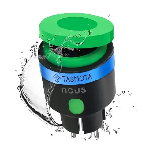 NOUS Tasmota Smart Outdoor Steckdose, IP44, 16A, Alexa & Google Home kompatibel