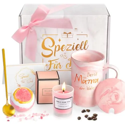 YiksunMY Rosa Marmor Kaffeetasse - Ideal als Geschenk für Mama zum Muttertag oder Geburtstag