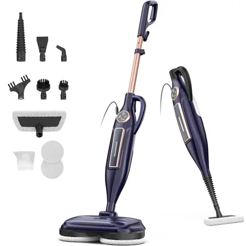DEVOAC Dampfreiniger mit 8-in-1 Pads, schnellheizend in 15 Sekunden, 1200W, ideal für verschiedene Bodenarten