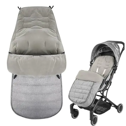 Rppiup Winter Fußsack für Kinderwagen, Universal, Wasserdicht & Warm (Grau)