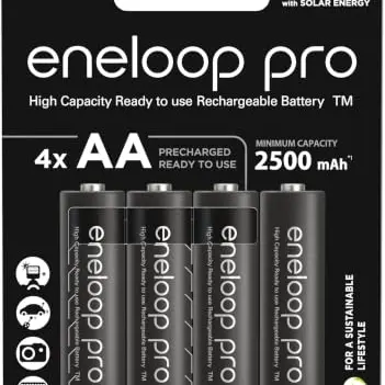 eneloop pro AA/Mignon Ni-MH-Akkus, 4er-Pack, mindestens 2500 mAh, schwarz