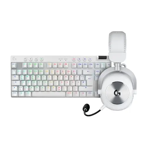Logitech G PRO X TKL kabellose Gaming-Tastatur und PRO X 2 Wireless Headset - Weiß, QWERTZ Layout