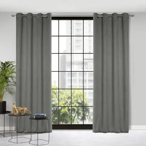 Eurofirany Carlo Blackout Vorhang 135x250 cm, Grau, 1 Stk., blickdicht und wärmeisolierend