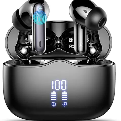 Kabellose Bluetooth Kopfhörer mit Noise Cancelling, 40Std Spielzeit, IP7 Wasserdicht, In-Ear Design