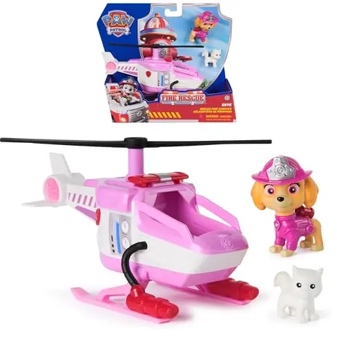 PAW Patrol Skyes Feuerwehr-Rettungshubschrauber mit Skye-Figur, Spielzeug ab 3 Jahren