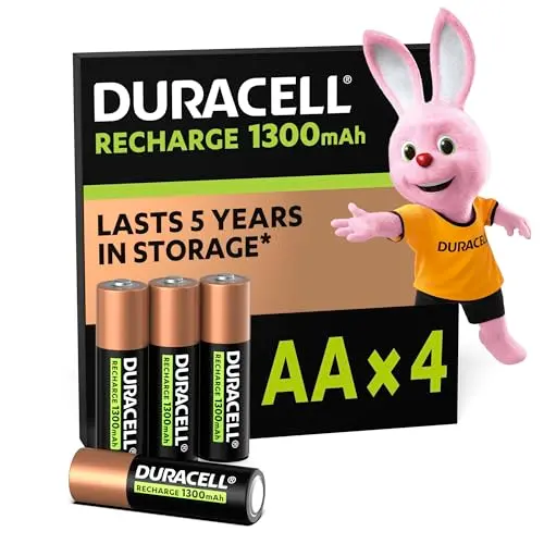 Duracell AA Akku, wiederaufladbare Batterien, 4 Stück, langlebige Power