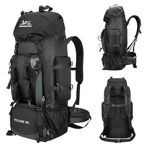Axrye 90L wasserdichter Wanderrucksack für Outdoor, Trekking und Camping