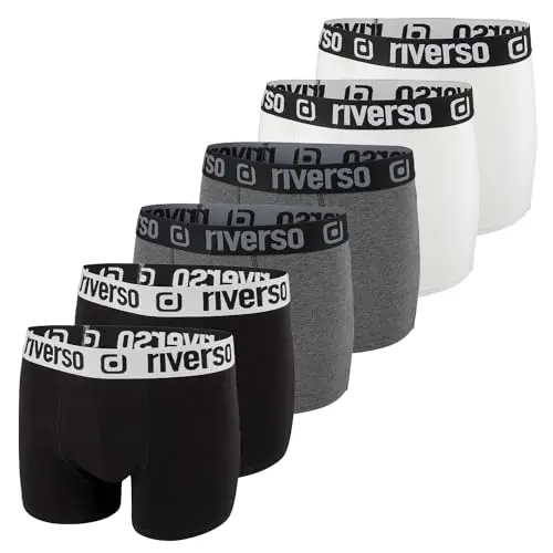 Riverso Boxershorts Herren 6er Pack Unterwäsche Größe L Farbmix