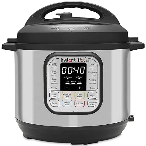 Instant Pot Duo 80 Multikocher 7,6L, Edelstahl, Silber - Schnellkochtopf, Schongarer, Reiskocher und Dampfgarer