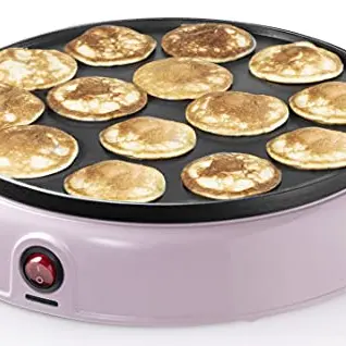 Bestron Poffertjes Maker im Retro Design, Rosa, 800 W