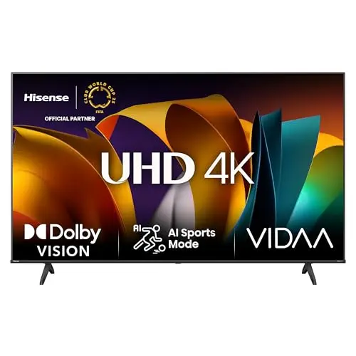 Hisense 55E6NT 55 Zoll 4K UHD Smart TV mit HDR, Dolby Vision, Triple Tuner und Alexa, Schwarz