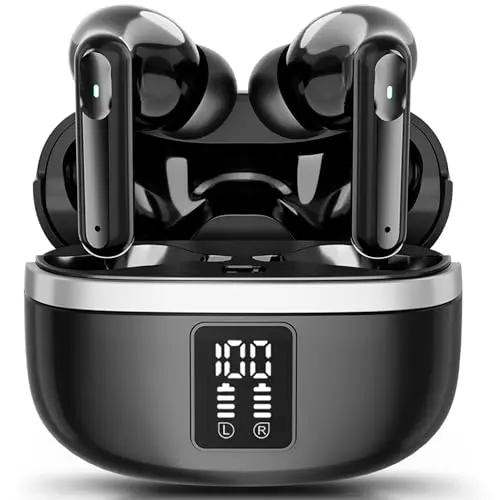 JBMI Kabellose Bluetooth 5.3 In-Ear Kopfhörer mit Noise Cancelling und 60 Std Akku, IP7 Wasserdicht