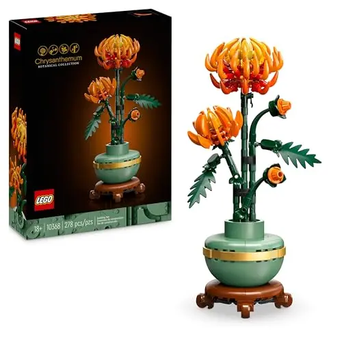 LEGO Botanicals Chrysanthemum - Künstliches Blumen-Bauset für Erwachsene - DIY Dekoration für Zuhause und Büro