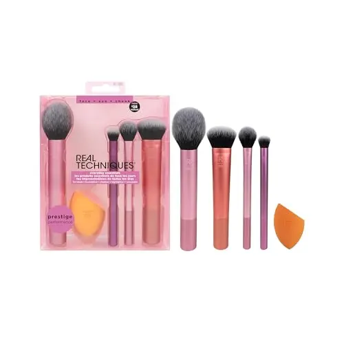 Real Techniques Everyday Essentials Set - 5-teiliges Set mit Make-up-Pinseln und Schwamm