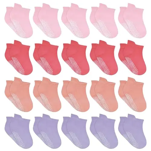 HYCLES Stoppersocken für Kinder - Rutschfeste Socken für Jungen und Mädchen (6-12 Monate) - 20 Paar