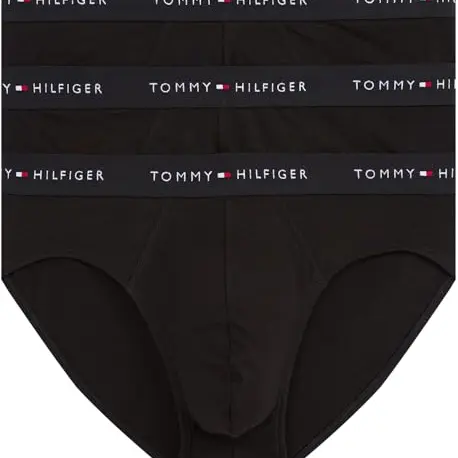 Tommy Hilfiger Herren 3er Pack Hip Briefs, Schwarz, XXL