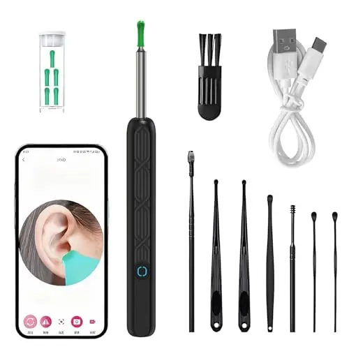 Xynovate Ohrenschmalz Entferner mit WiFi Kamera, wasserdicht, 360° Weitwinkel, geeignet für Android und iOS