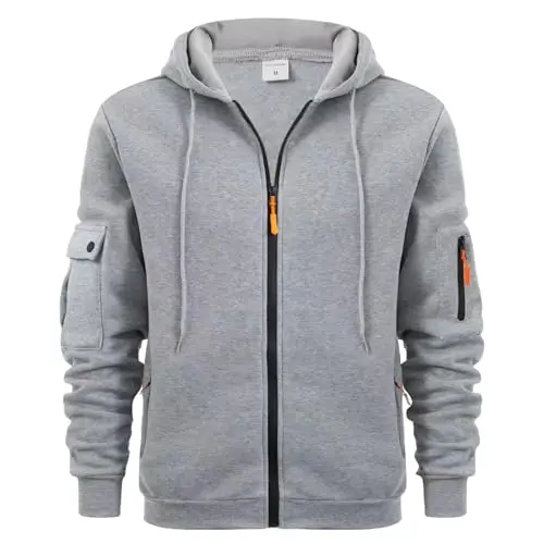 Fruit of The Loom Herren Hoodie, Sport Jacke, Oversize Pullover, Weiß, Baumwolle, Für Gym & Freizeit
