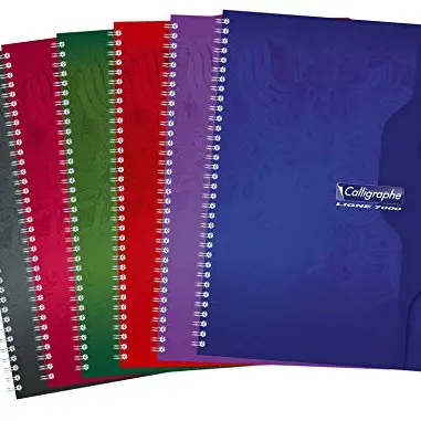 Clairefontaine Notizbuch Set, A4, kariert, 70 g/m², 5 Stück, zufällige Farben