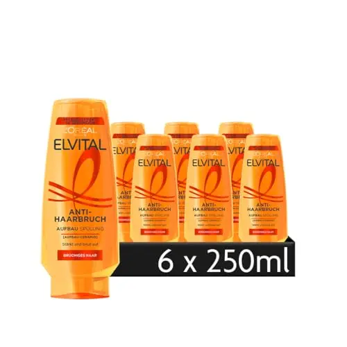 L'Oréal Paris Elvital Anti-Haarbruch Aufbauspülung, 6 x 250 ml
