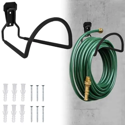 Zuxbolf 2er Set Wand Schlauchhalter für Gartenschläuche - Stahl Schlauchaufhängung für Garten und Garage